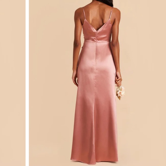 BIRDY GREY Catherine Dress Shiny Satin Desert Rose Size Large - Picture 4 of 9